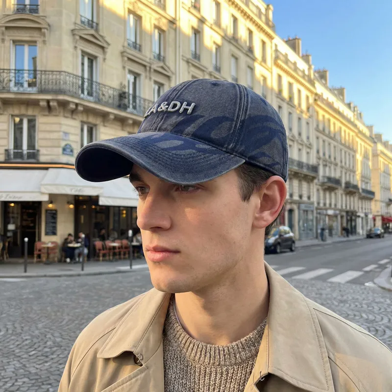 New Washed Hat Retro Distressed Letter Embroidered Baseball Soft Top Duckbill Cap_voghion.com