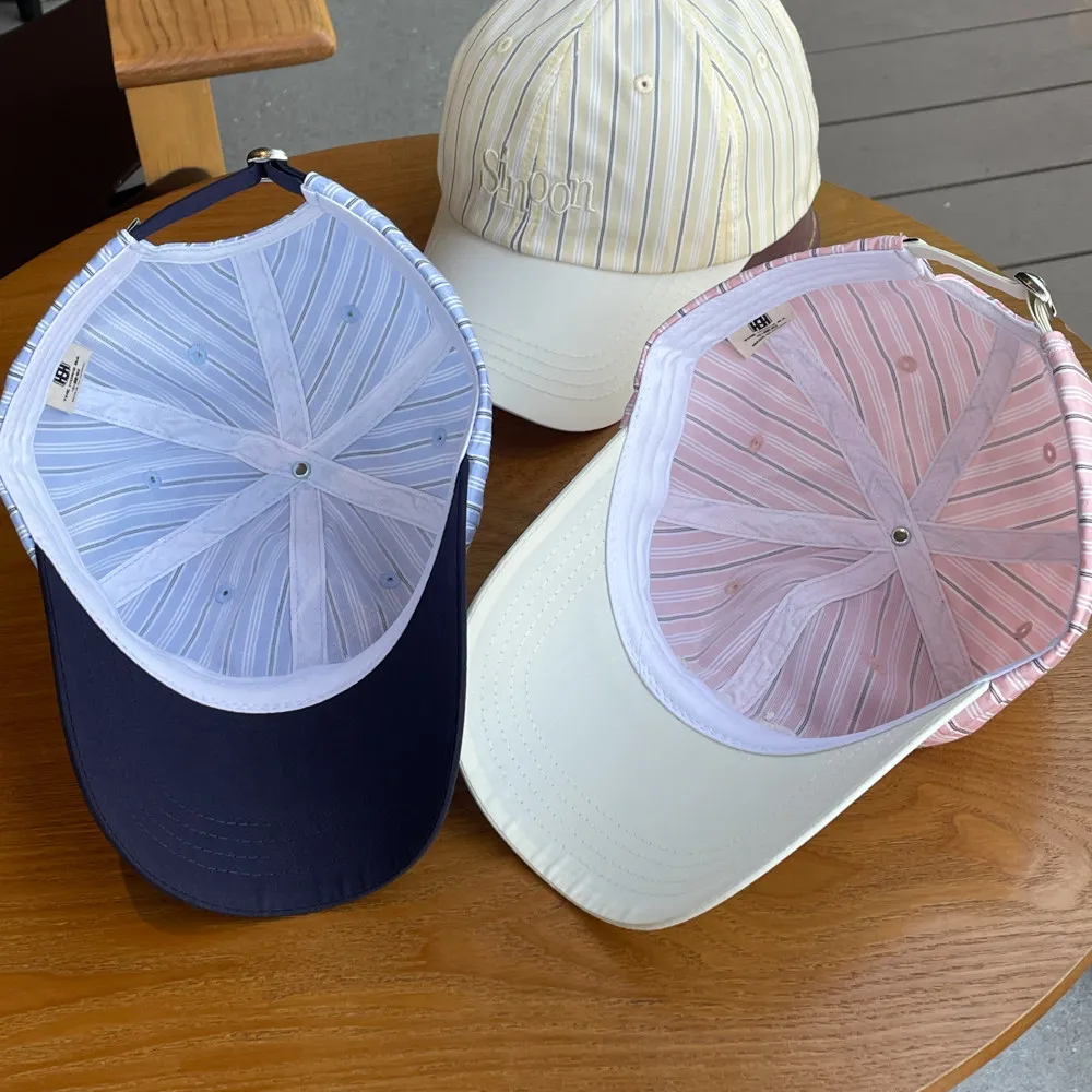 Embroidered Letter Striped Color Blocked Baseball Women Wide Brimmed Daily Commuting Duckbill Cap For Men_voghion.com