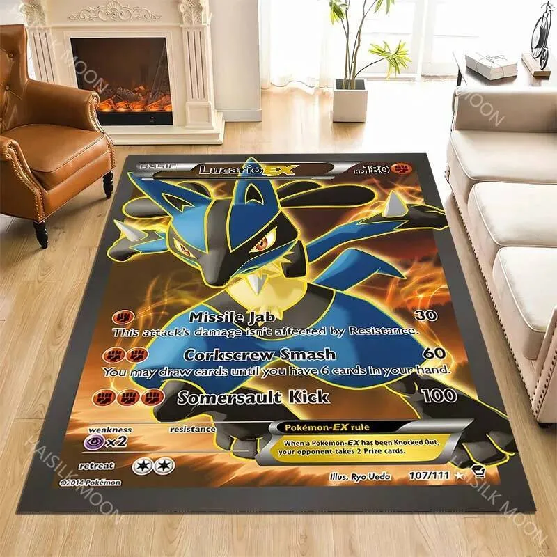 pokemon card rug I turned this into a rug. @tomokazu_komiya Discover the Pokmon kids rug Japanese Lucario Cards PatternedPokemon Carpet