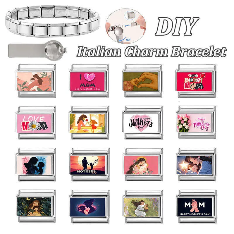 Charm Links Italian Style DIY Bracelet Accessories Exquisite Steel Based Modular Jewelry Mother's Day Gift_voghion.com