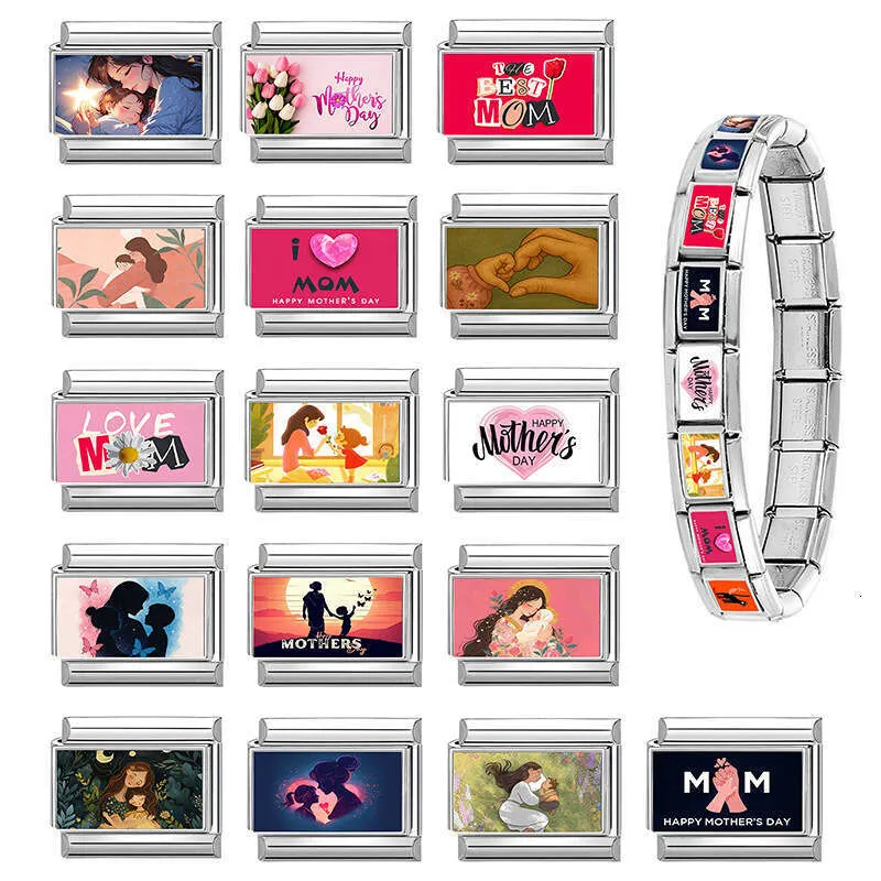Charm Links Italian Style DIY Bracelet Accessories Exquisite Steel Based Modular Jewelry Mother's Day Gift_voghion.com