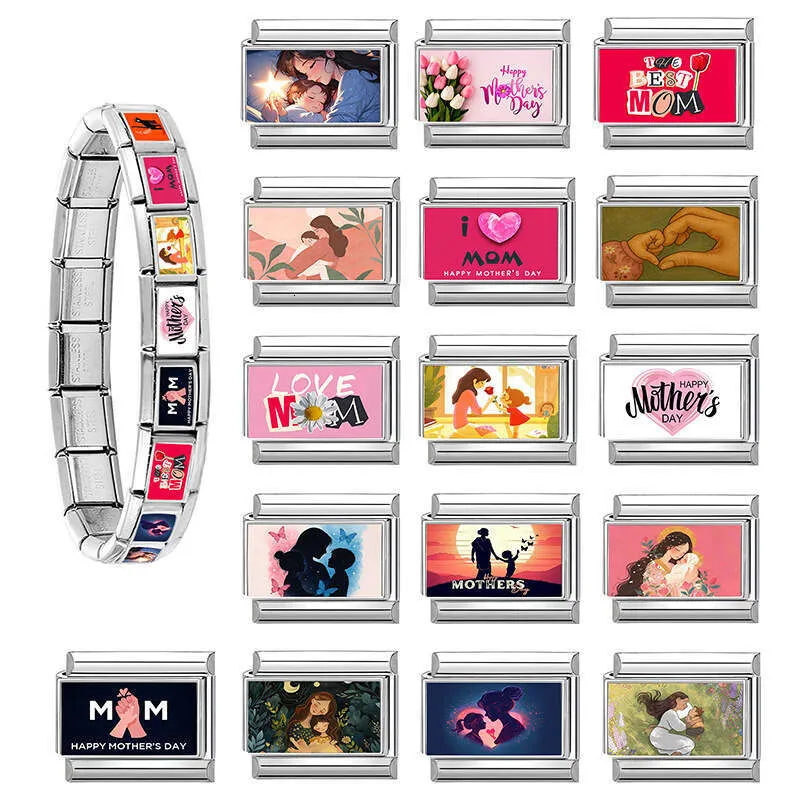 Charm Links Italian Style DIY Bracelet Accessories Exquisite Steel Based Modular Jewelry Mother's Day Gift_voghion.com