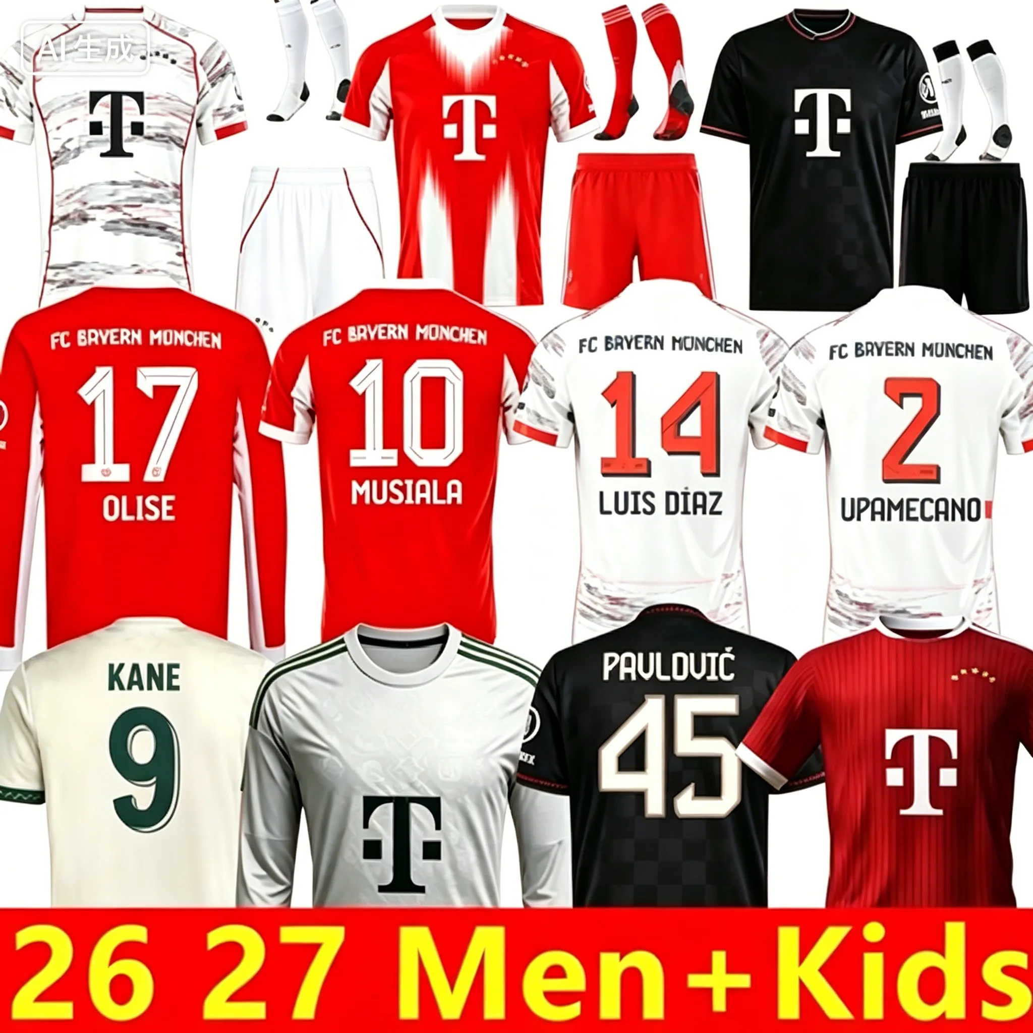 SANE Soccer Kits 25 27 MUSIALA Camisa De Futebol Me KIMMICH Oktoberfest ...