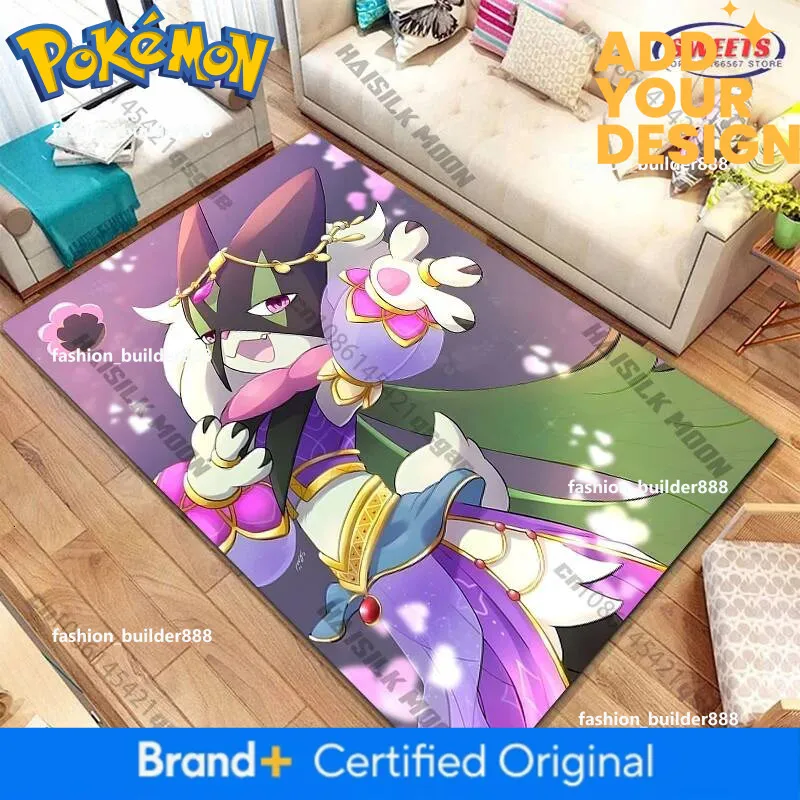 Pokemon Carpet 1Pc Japanese Anime Theme Carpet Pokemon Meowscarada Print Rug Living Rooms Bedroom Entrance Door Decor Mats, Next Day Shipping