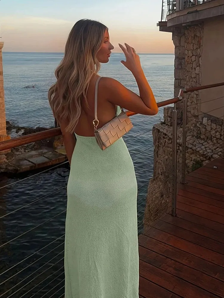 backless halter sweater dress Halter Neck Backless Sweater Dress