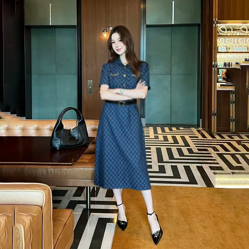 casual designer dress for women Dress Fashion Casual Women V-Neck Short Sleeve Long Floral Print Slim  A-Line Fall Dresses for