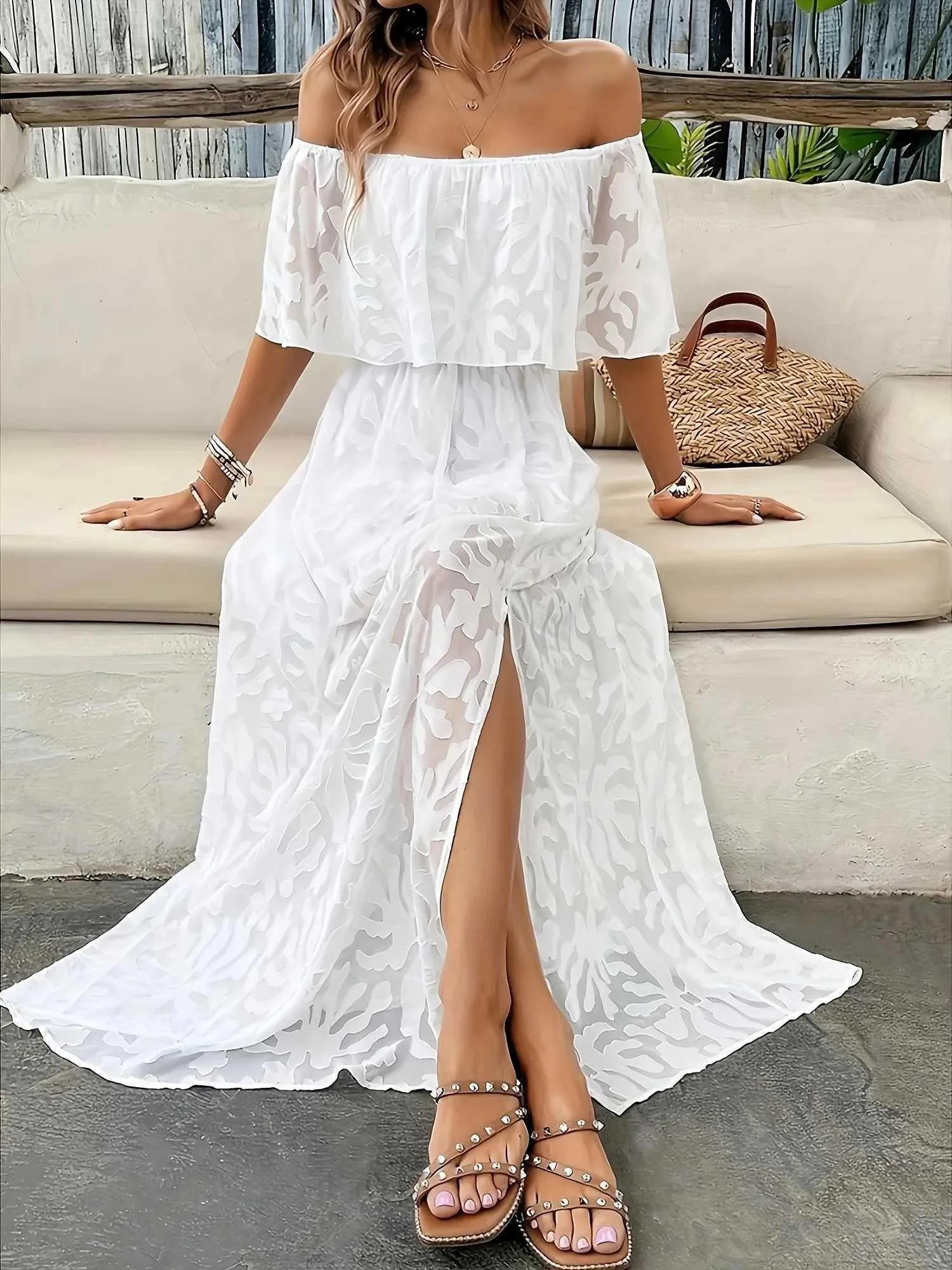 boho off shoulder white lace women summer dress Bohemian Ruffle ... From Liuquk, Rs.288.38 #139USD# Boho Flower Girl Dresses Long sleeve UK Size:10