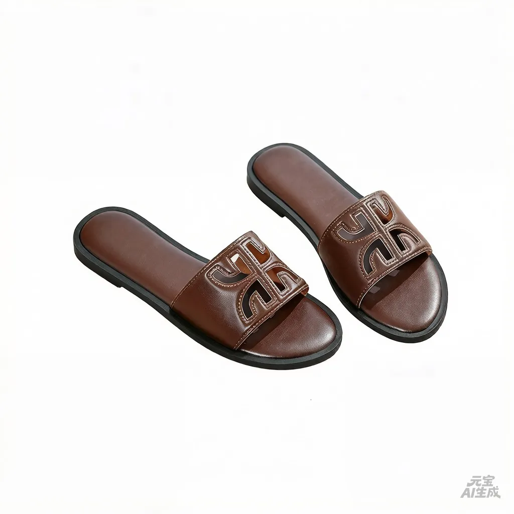 Summer New Style Women's One Strap Fashion Large Size European And American Flat Slippers For Women_vogvips.com