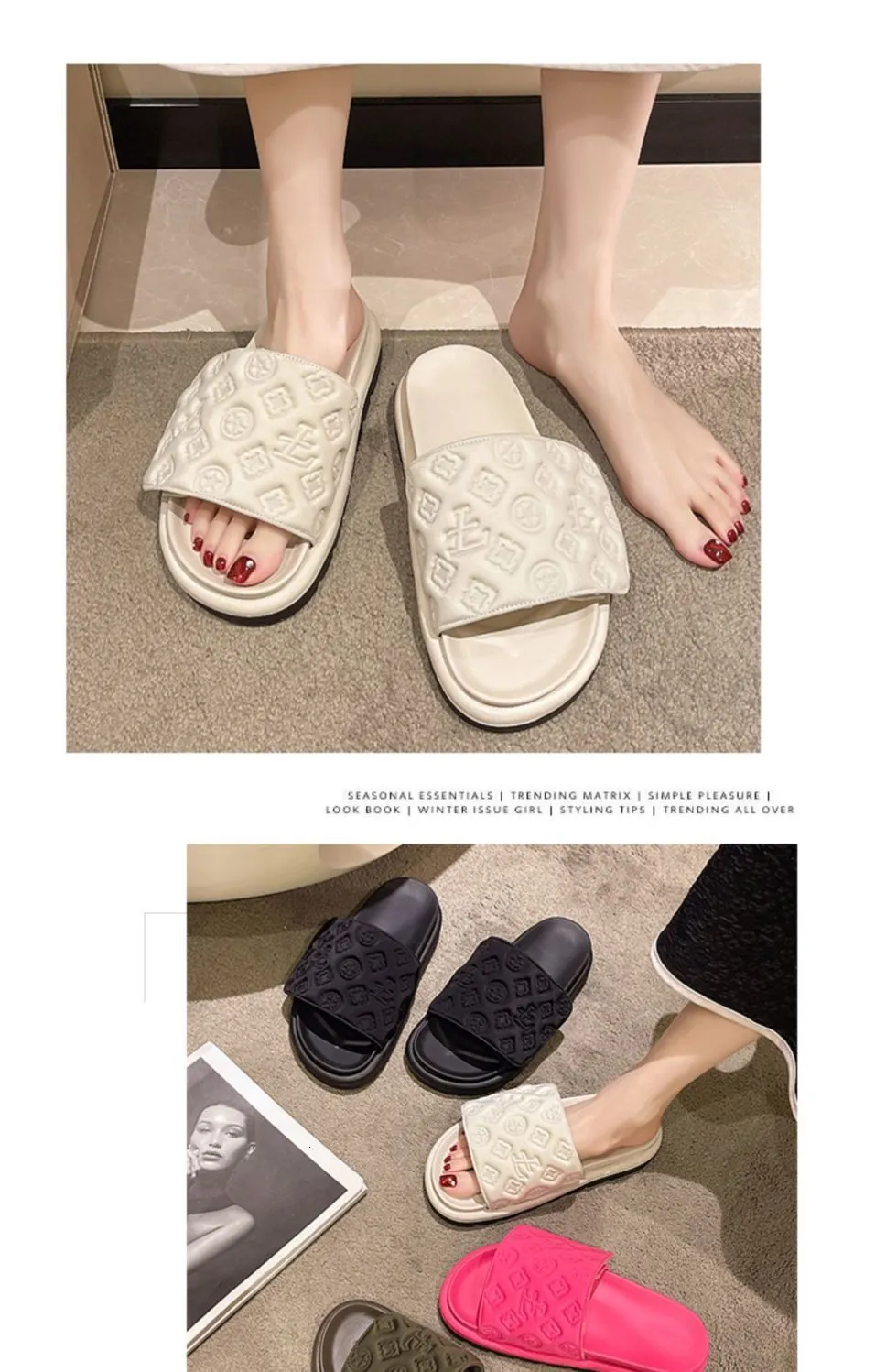 Women's Platform Flat Sandals With Adjustable Strap For Summer_voghion.com