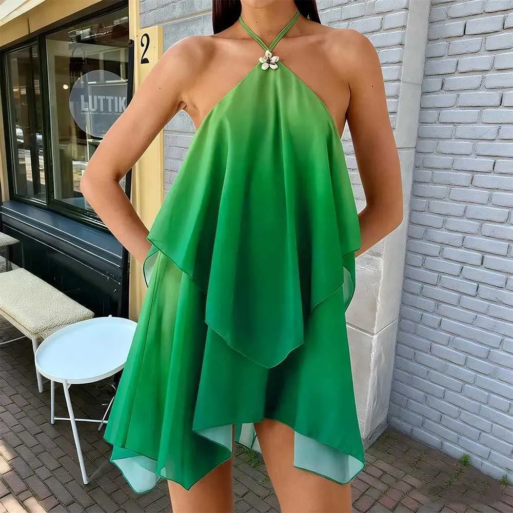 mock neck boho dress Womens Gradient Mini Ruffle Halter Neck,... From Lucy1866, Rs.1,526.68 Jenny Yoo Dress - Model_Nadine ruffle cuffs and pleated Size:11.5 US - 44.5 EU