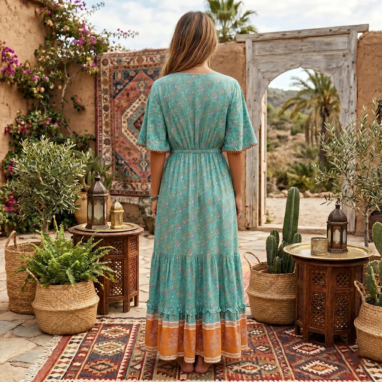 cotton bohemian dresses Indian Summer" Gauzy Indian Dress Honeywood of course ORGANIC cotton Hand block Printed