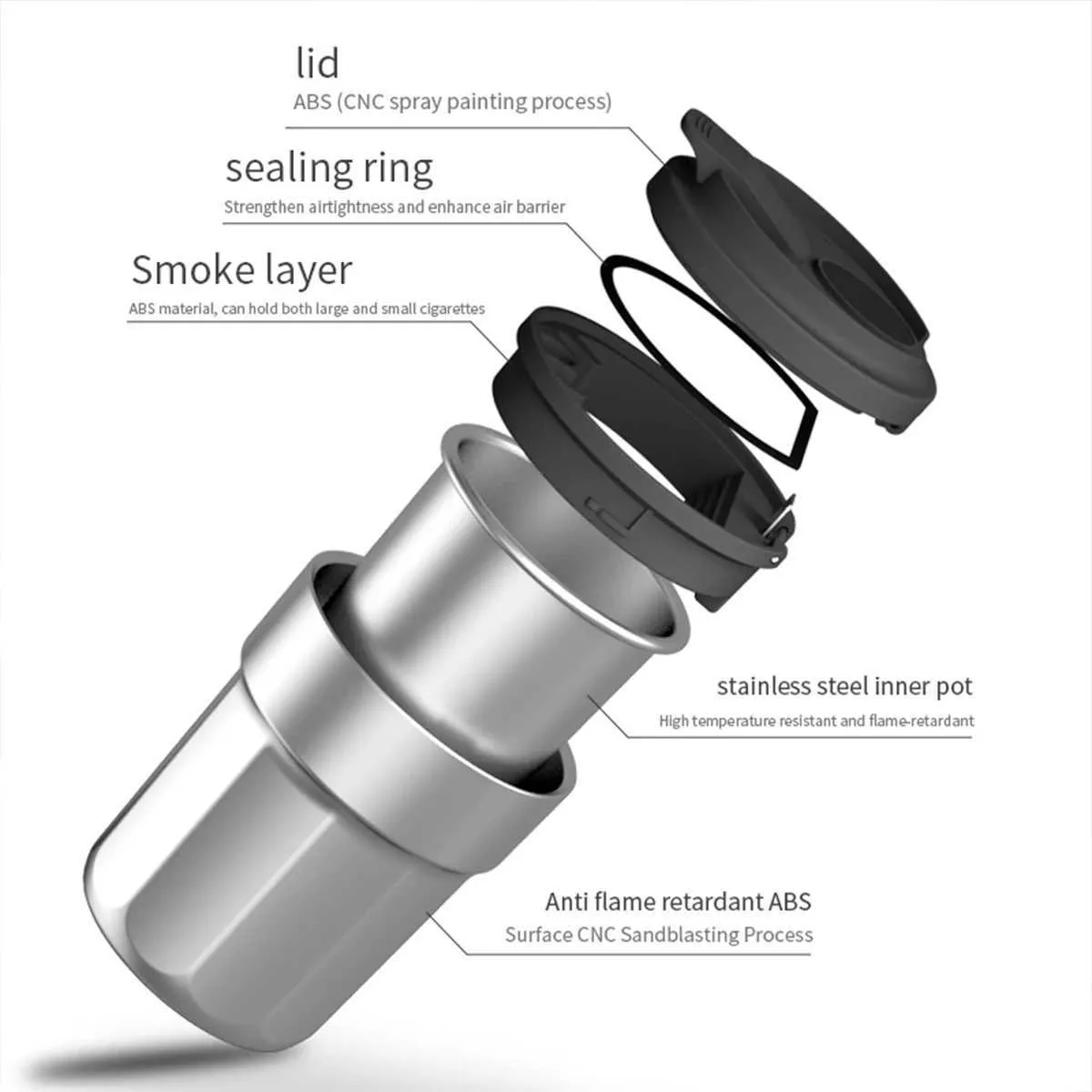 1 portable LED car ashtray cigarette ash storage cup RGB lighting automatic  non-smoking storage box S26417{category}