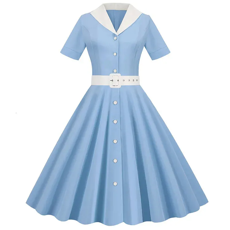 pale blue vintage dress Banned Sky Gingham Lola Swing - Medium An elegant and timeless choice. Women's Classic 1950s Plaid Halter