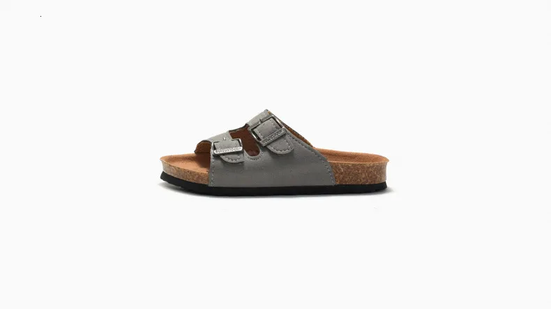 Women's Suede Double Buckle Strap Flat Slide Sandals Summer Beach_voghion.com