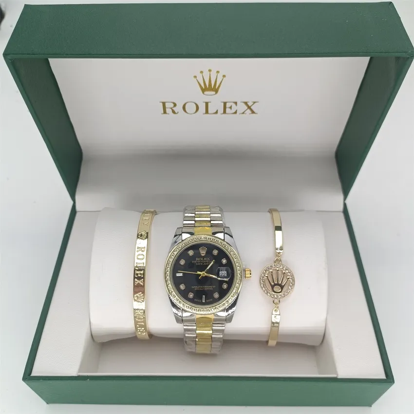 Luxury Designer Womens Gold Watch Set Pink Dial, From
