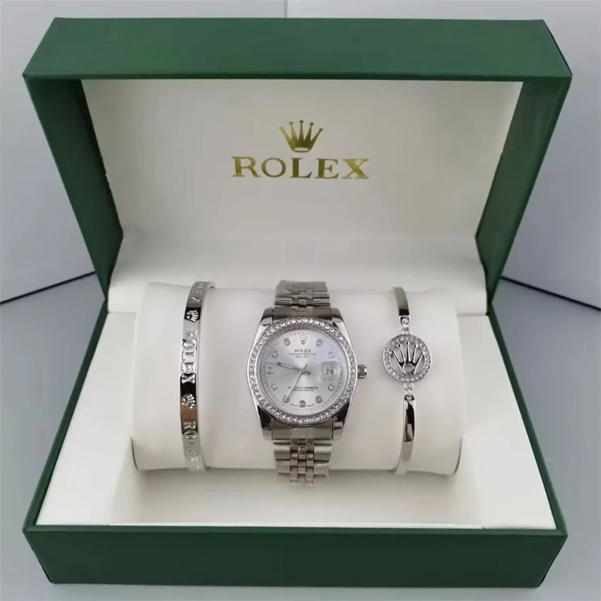 Luxury Designer Womens Gold Watch Set Pink Dial, From