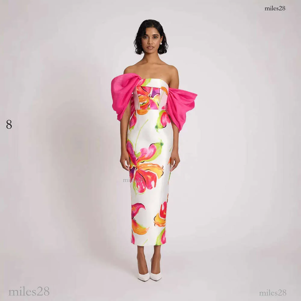 casual chiffon midi dress Livesso Black And White Floral Geometric Print Chiffon Midi Dress,Summer Elegant Boho Holiday Vacation Al-Adha Casual Flare Sleeve Tie Waist Sundress