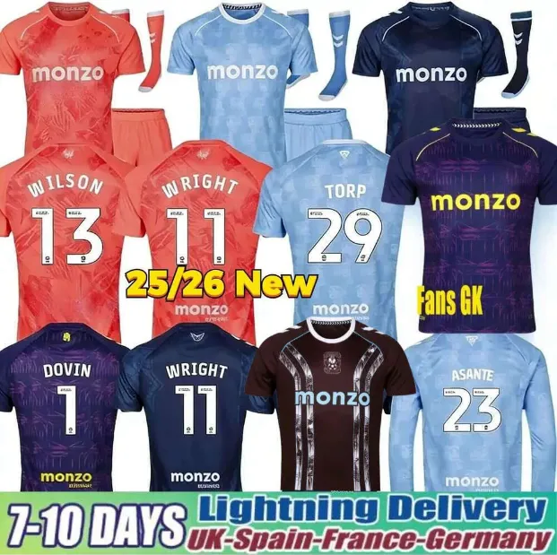 Wright Simms Rudoni Coventry City Soccer T Shirts 25/26 Rudoni Simms, MASON CLARK, Wright ...