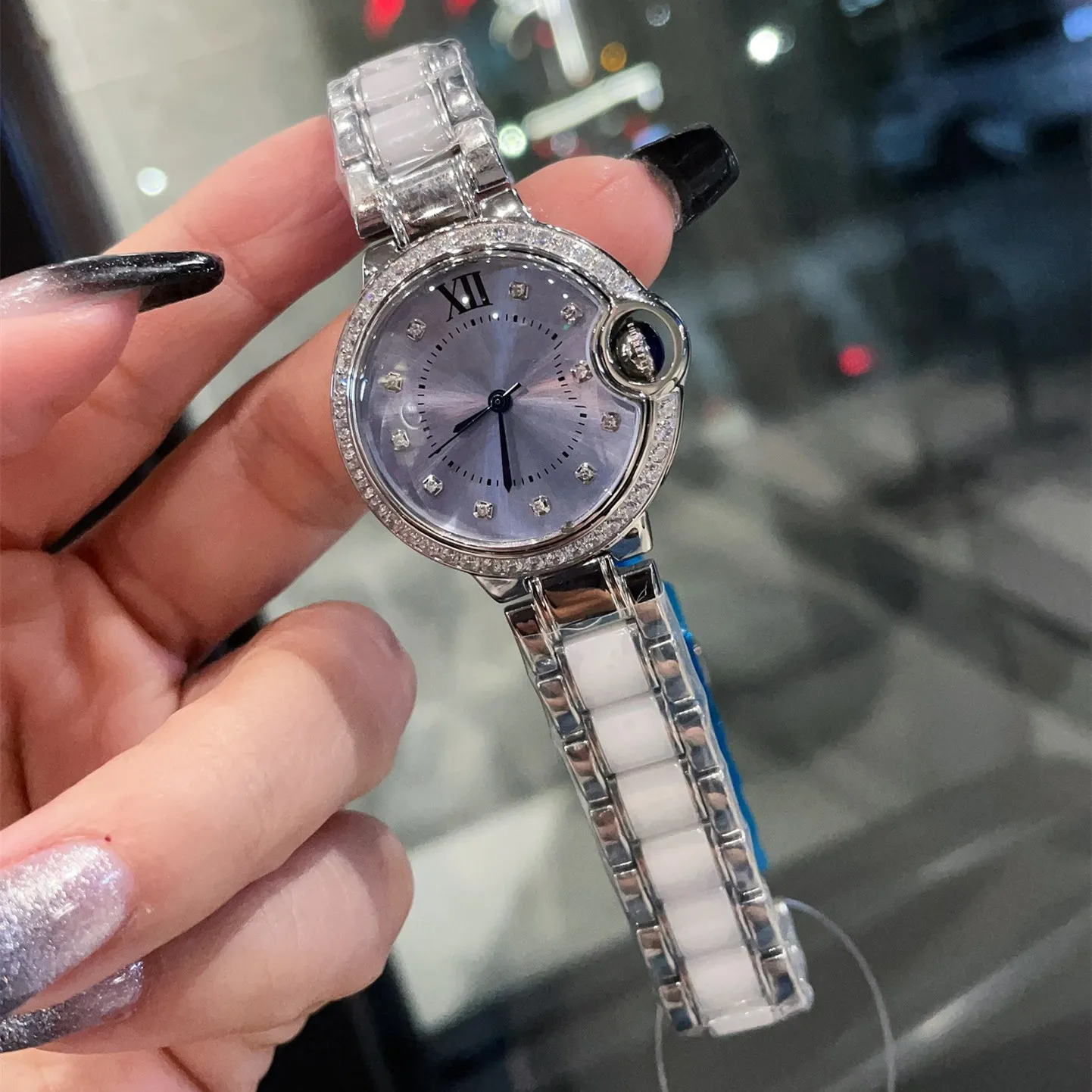 Luxury Purple Dial Diamond Bezel Stainless Steel... From 