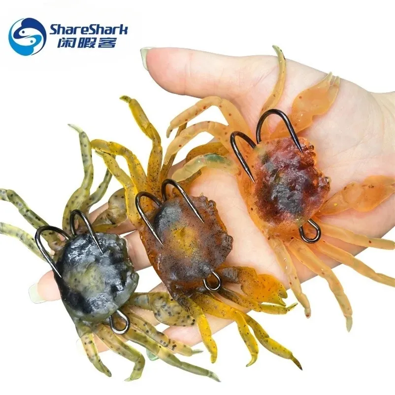 3d fishing crab lures 3 x Artificial Simulation Soft Plastic Lure 32g Hook 3 Colours Tackle filled claws for exceptional underwater action How To Retrieve Artificial Crab