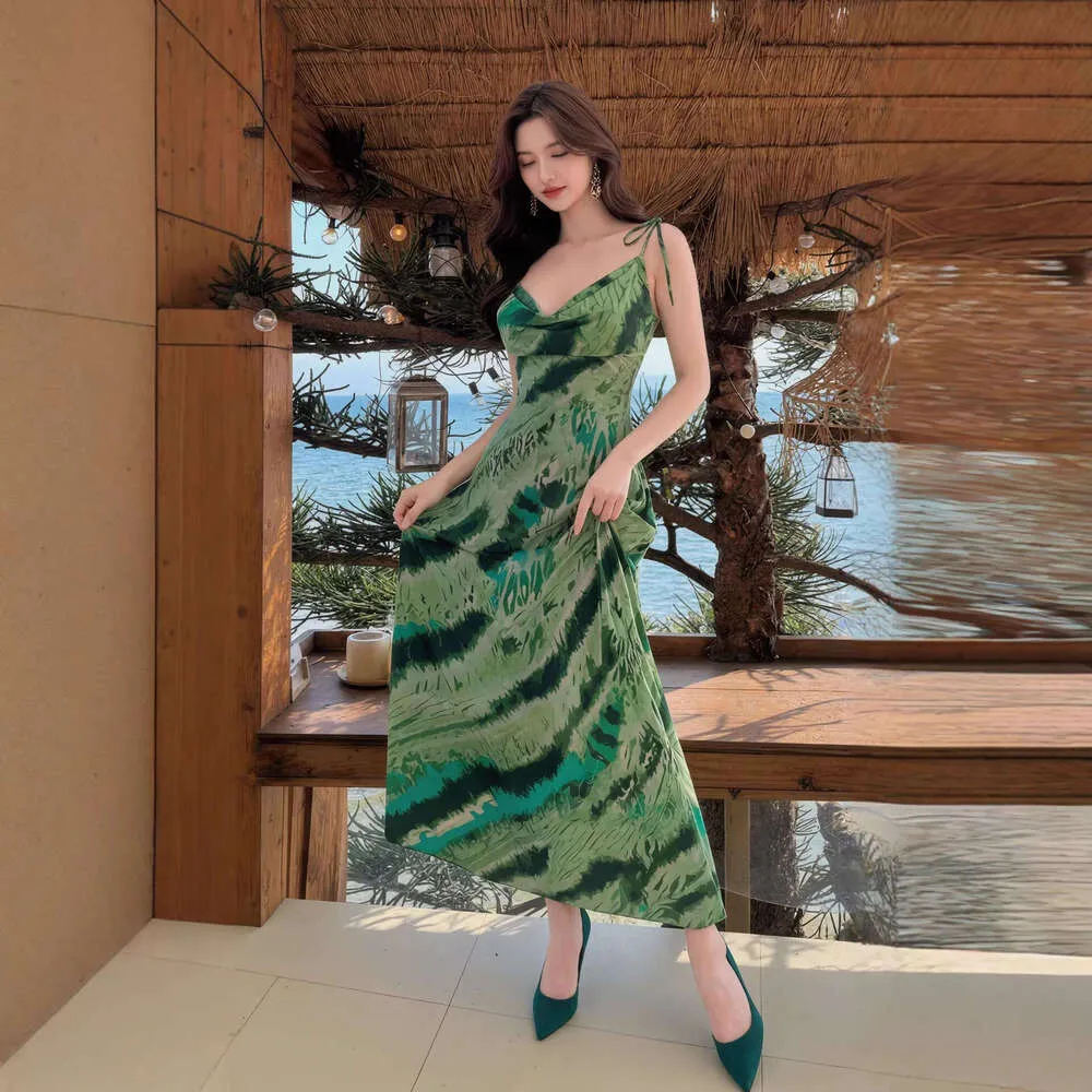 green summer dress mini Flora Satin Mini Dress