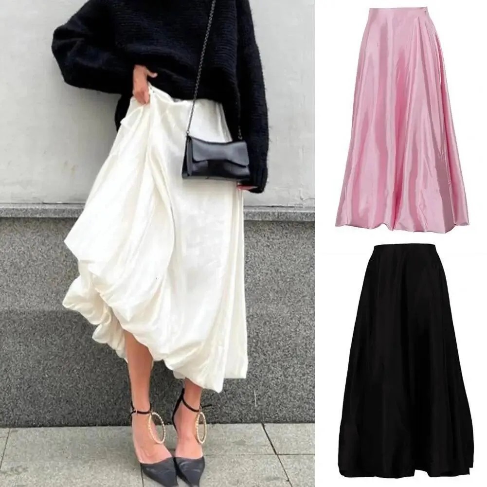 SANRAN Womens Satin Maxi Balloon Skirt High Waist From