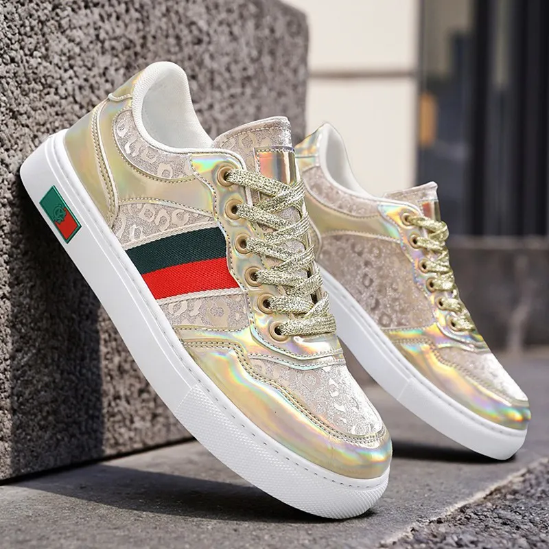 Women's Silver Monogram Luxury Up Skate Shoes Autumn New Casual Trendy Versatile Flat Lace Up Men's Sports Sneakers_voghion.com