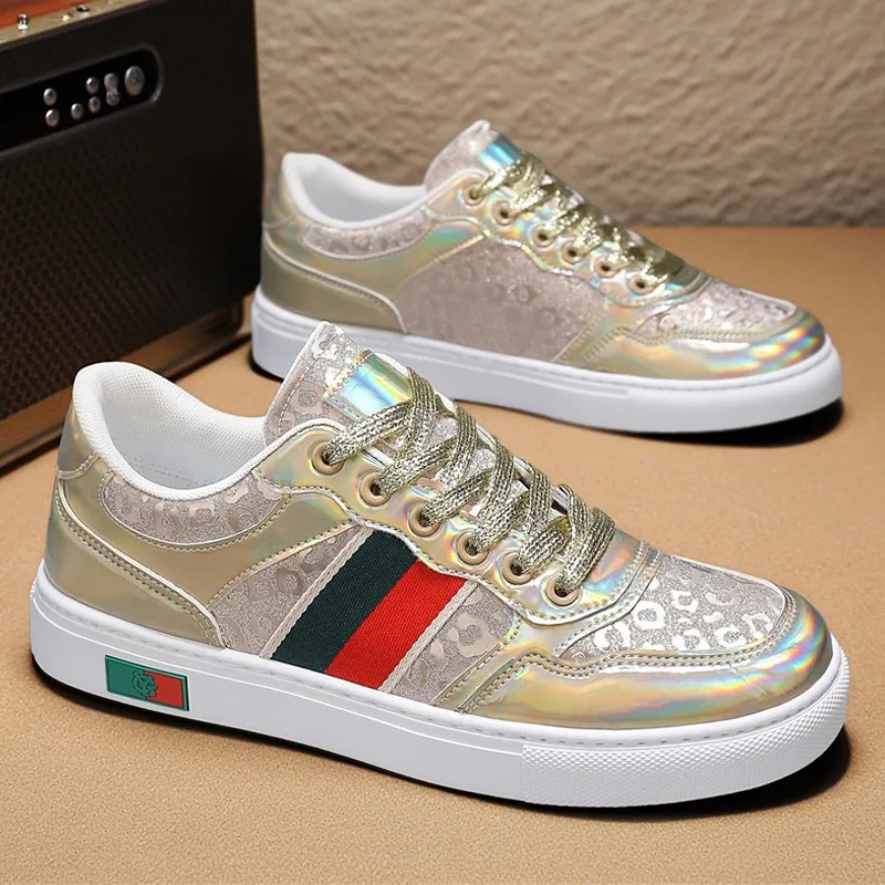 Women's Silver Monogram Luxury Up Skate Shoes Autumn New Casual Trendy Versatile Flat Lace Up Men's Sports Sneakers_voghion.com