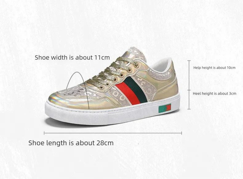 Women's Silver Monogram Casual Skate Shoes Versatile Flat Trainers_voghion.com