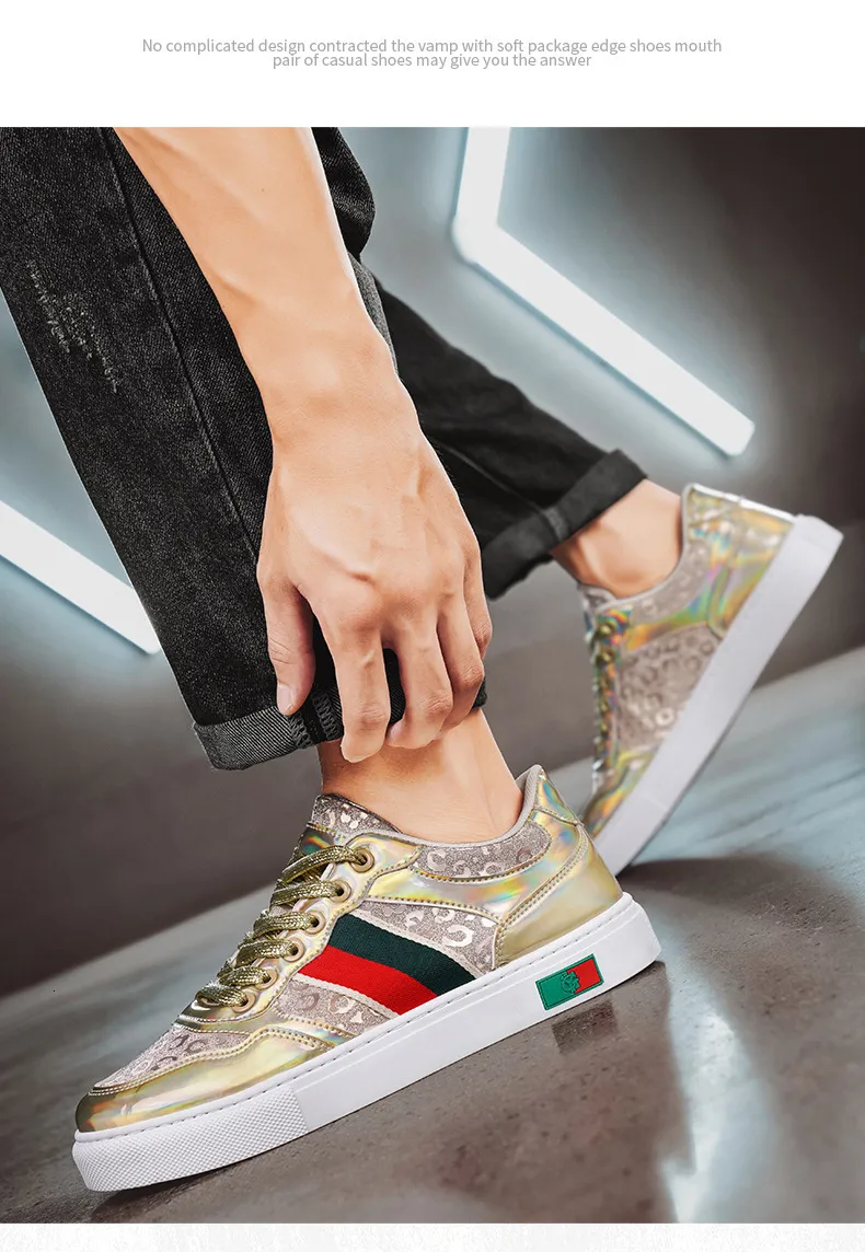Women's Silver Monogram Casual Skate Shoes Versatile Flat Trainers_voghion.com