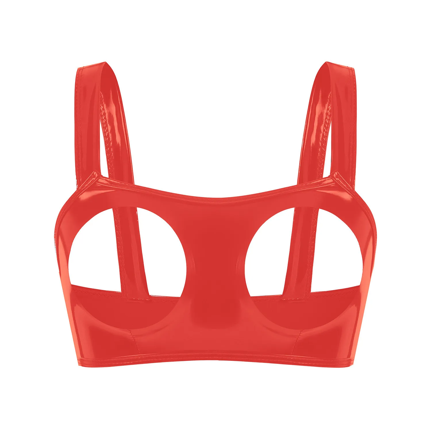 YiZYif Black Patent Leather Open Cup Bra – Wet Look... From Eshinestore ...