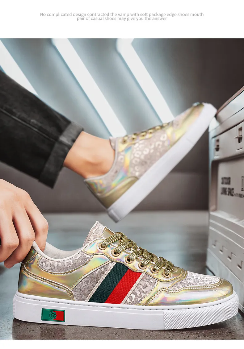 Women's Silver Monogram Casual Skate Shoes Versatile Flat Trainers_voghion.com