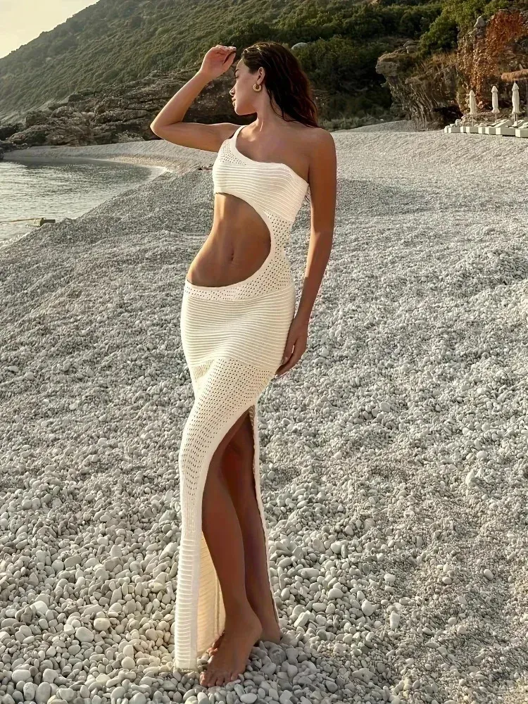 Y2K Womens Knit Beach Maxi Slit Dress For Women ... From Mu01, Rs.2,549.33