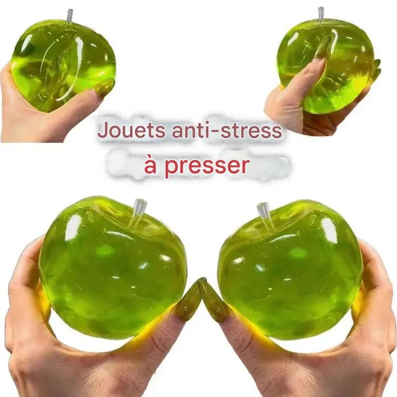 1 pcs Squishy Pomme,Squishy Anti Stress Pomme Verte,Jouets À Presser Squishies Pomme,Objet Anti Stress,Fidget Soulager l'Anxiété - Jeux - Jouets