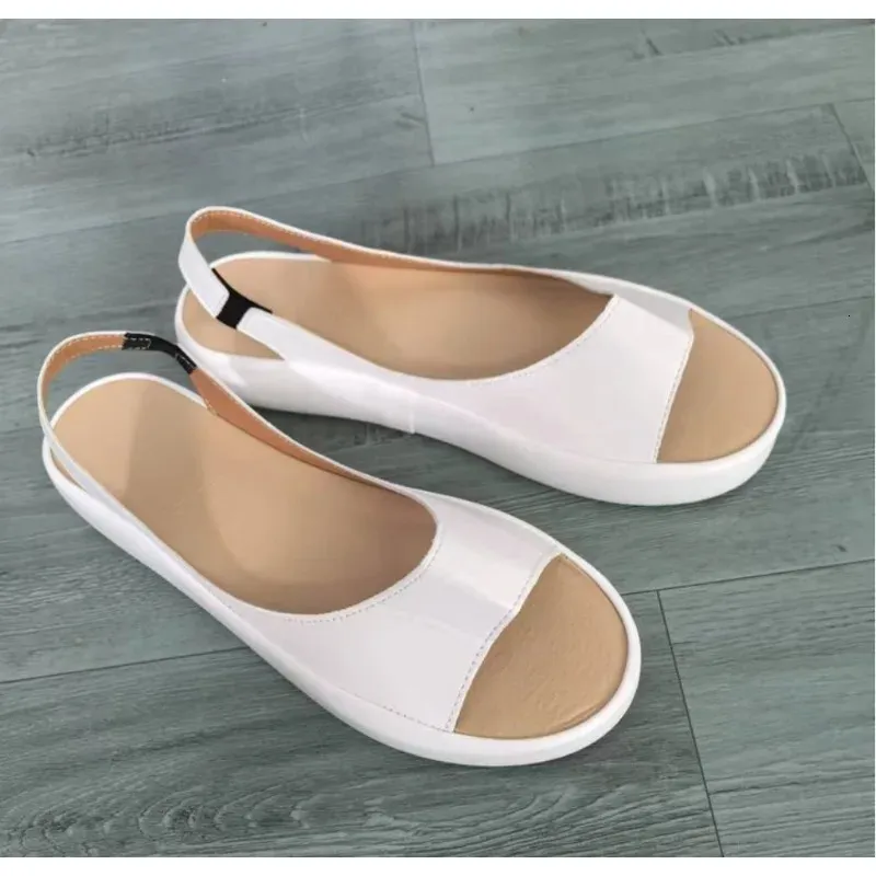 Elegant Women's Peep Toe Flat Sandals Comfortable Summer Shoes_voghion.com