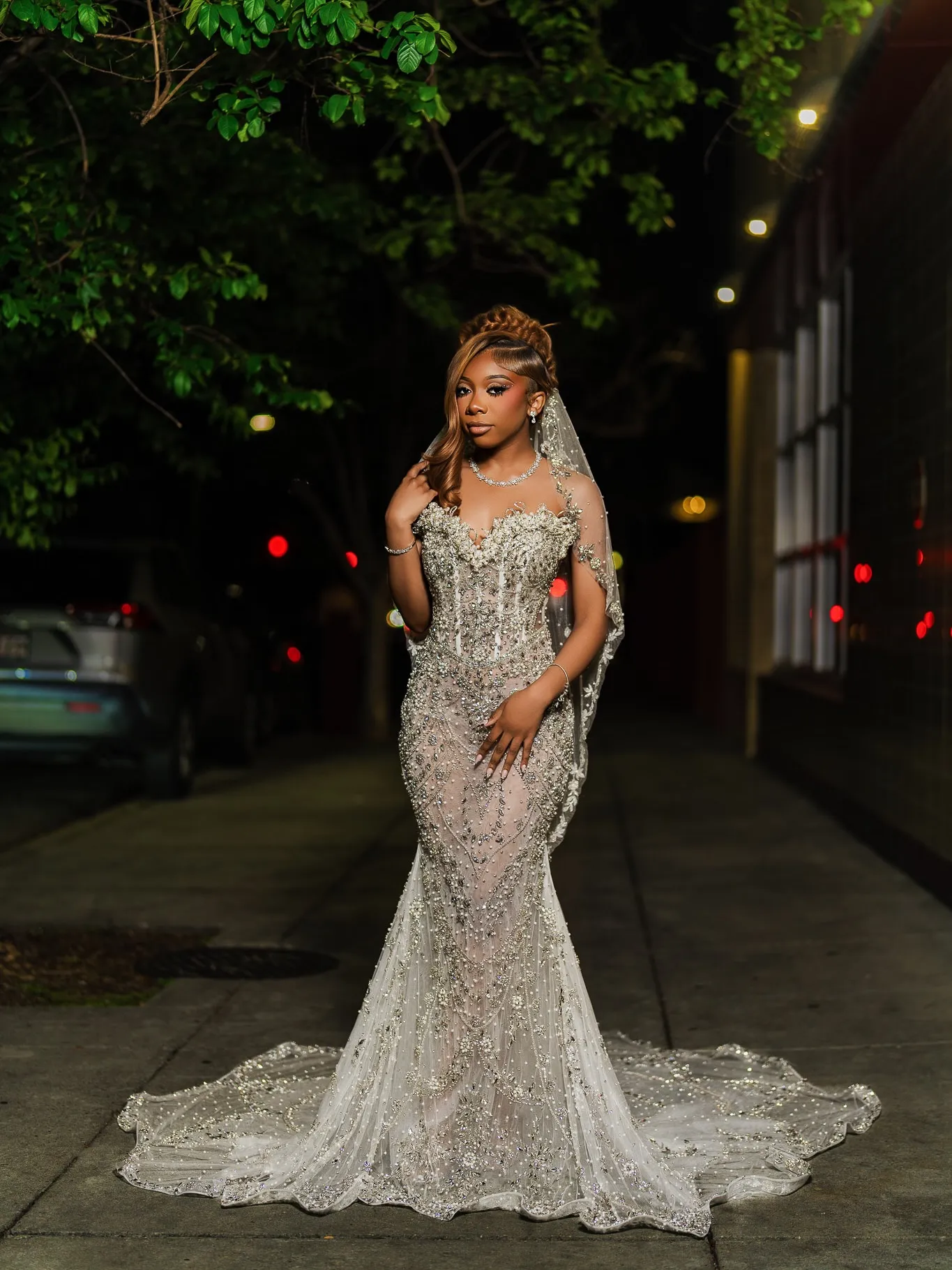 ivory mermaid prom dress 2026, Long Beaded Crystal and Pearl Evening Gown, Sheer See-Through Formal Birthday Party Reception Dress green crushed velvet