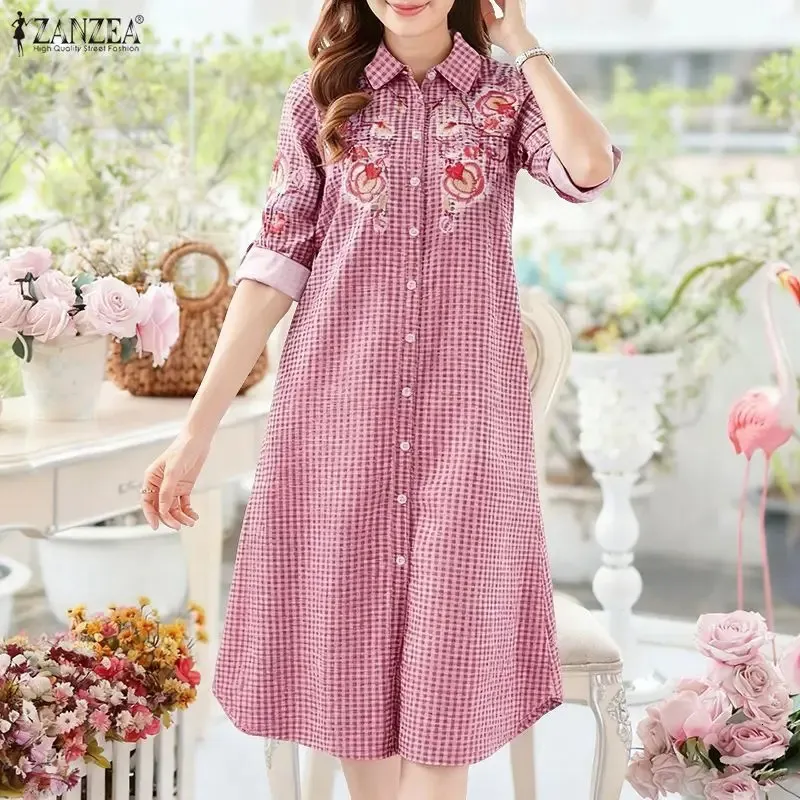 zanzea loose dresses ZANZEA Womens Summer Short Sleeve Floral Print Loose Swing Long Dress  Kaftan Holiday Sundress