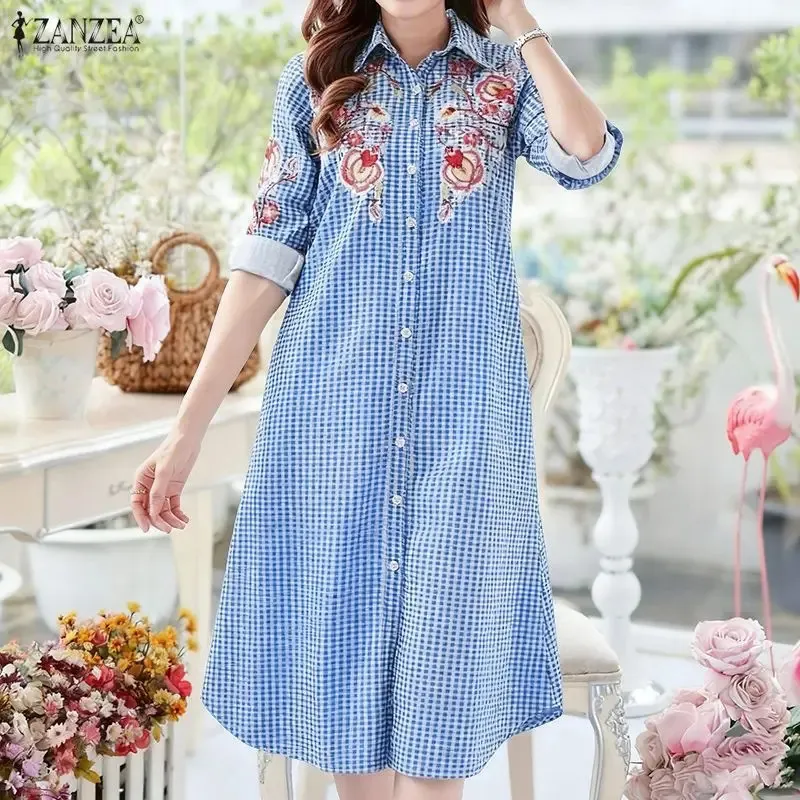 zanzea loose dresses Breezaya Zanzea Women's Summer Beige Linen Long Dress,Striped Round Neck Drop Shoulder Loose Boho Holiday Vacation Resort Wear,Modest Casual Summer Dresses