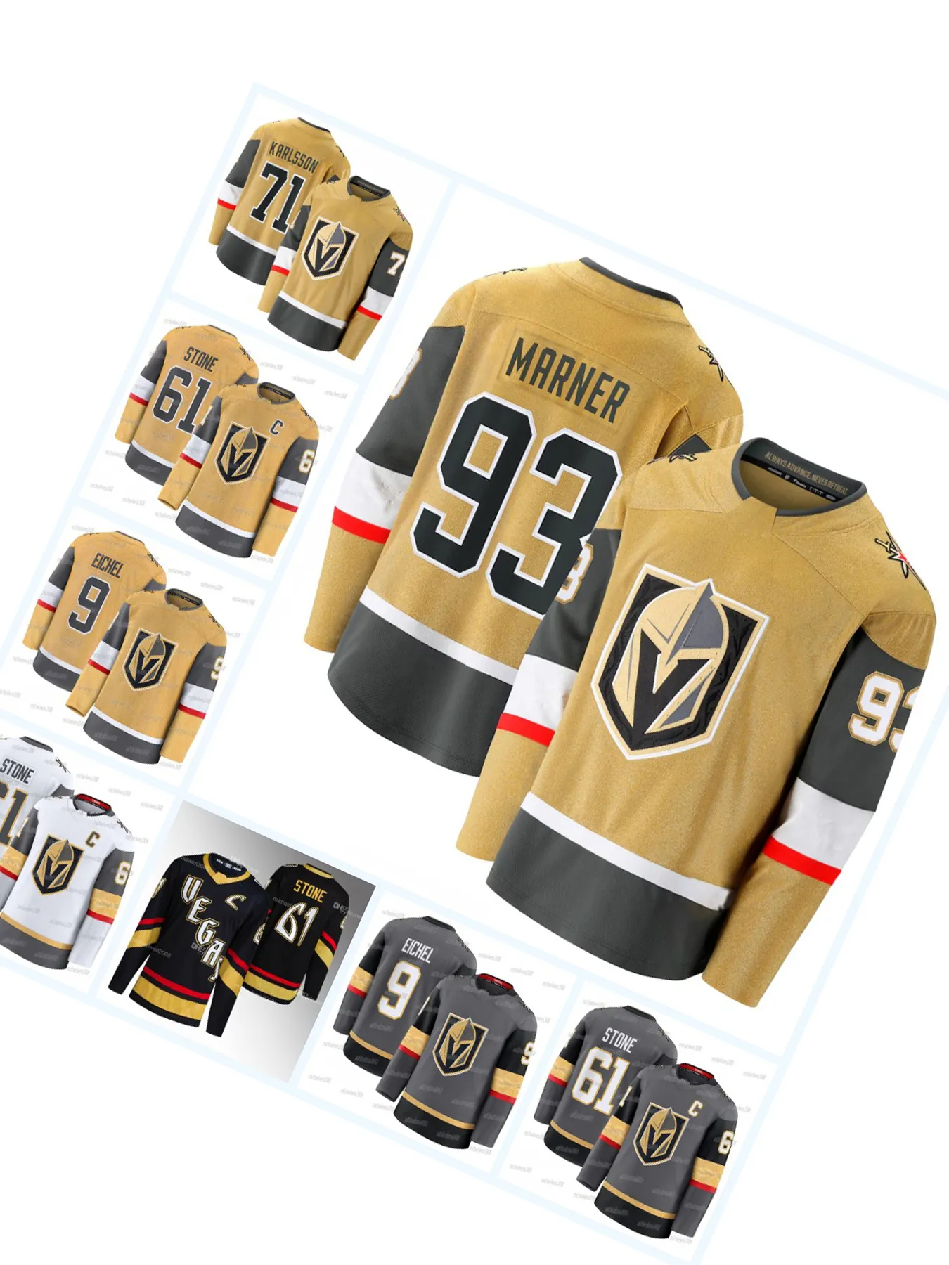 2024 25 Golden Knights Jersey: Stone, Eichel, From