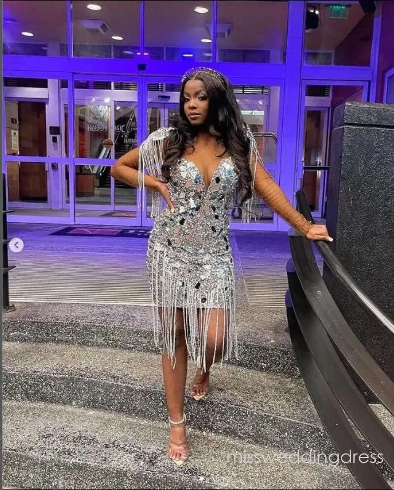 diamond long sleeve prom dress Long Sleeve Beaded Prom Dress: Dancing Queen 4479 Champagne / XSmall