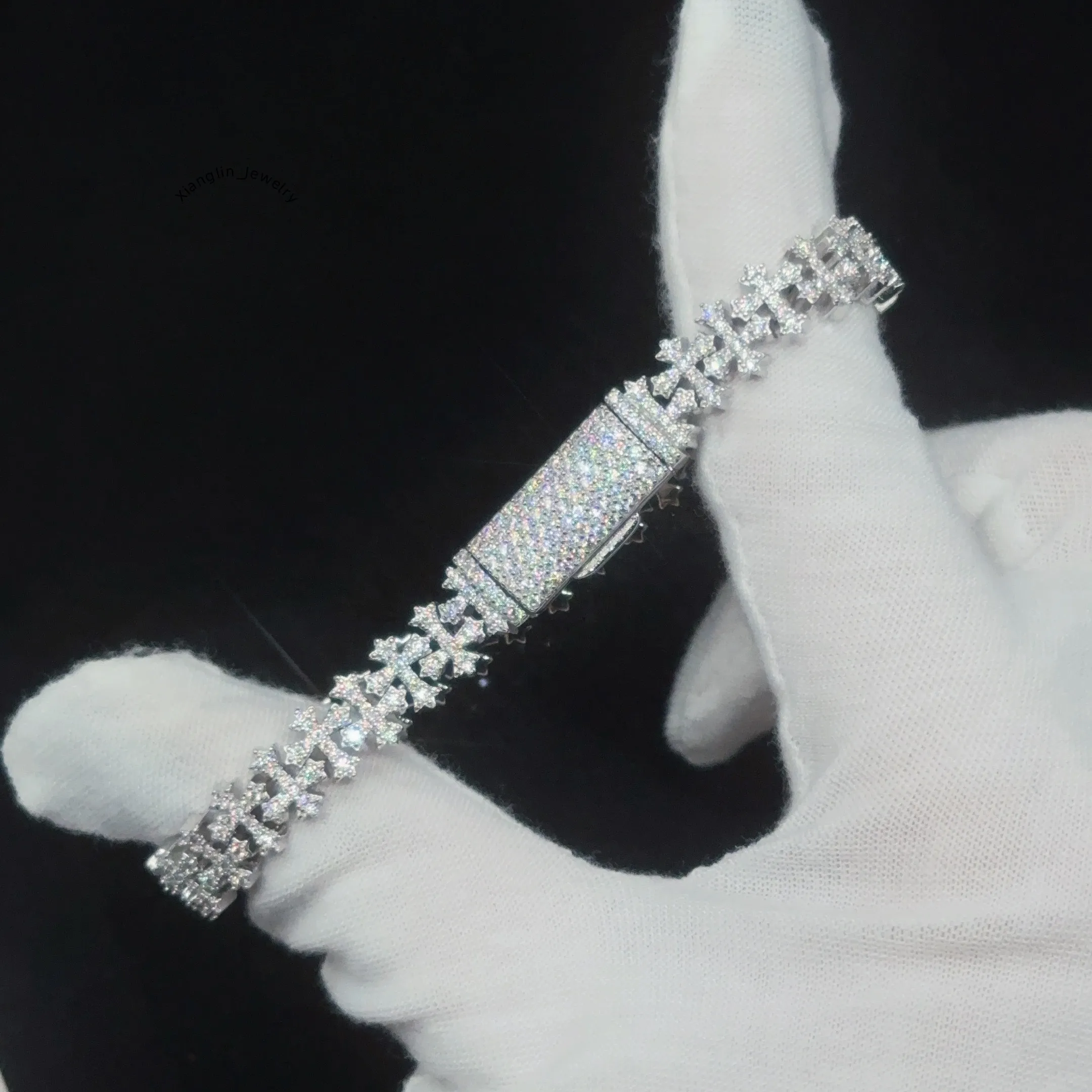 Instock Iced Out Mini Cross Cuban Link Chain Cubic... From 