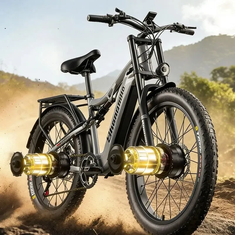 Vélo électrique Shengmilo S600 – Double Moteur 2x80 N·m, Batterie Samsung 48V 17,5Ah, Fourche Double épaule, Amortisseur DNM, Pneus 26 Pouces