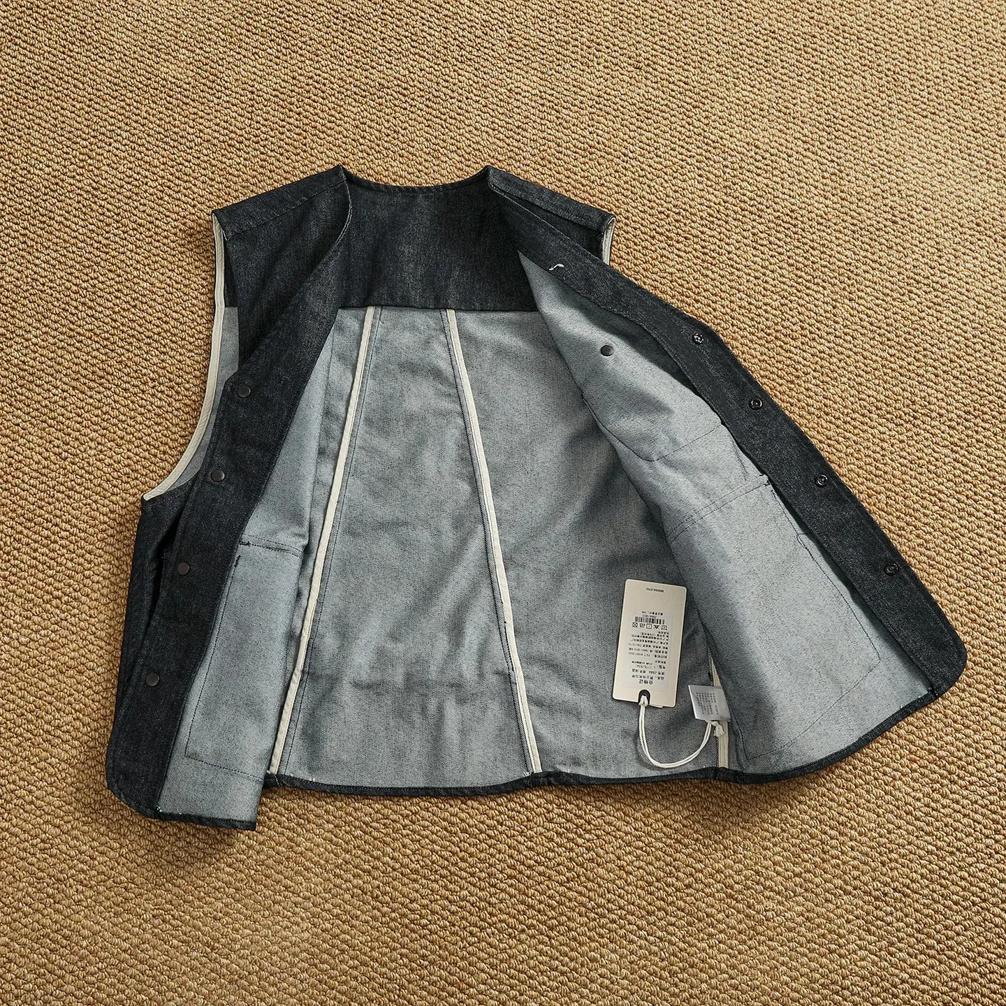 American Vintage Plus Size Denim Workwear Vest For... From Qida04 