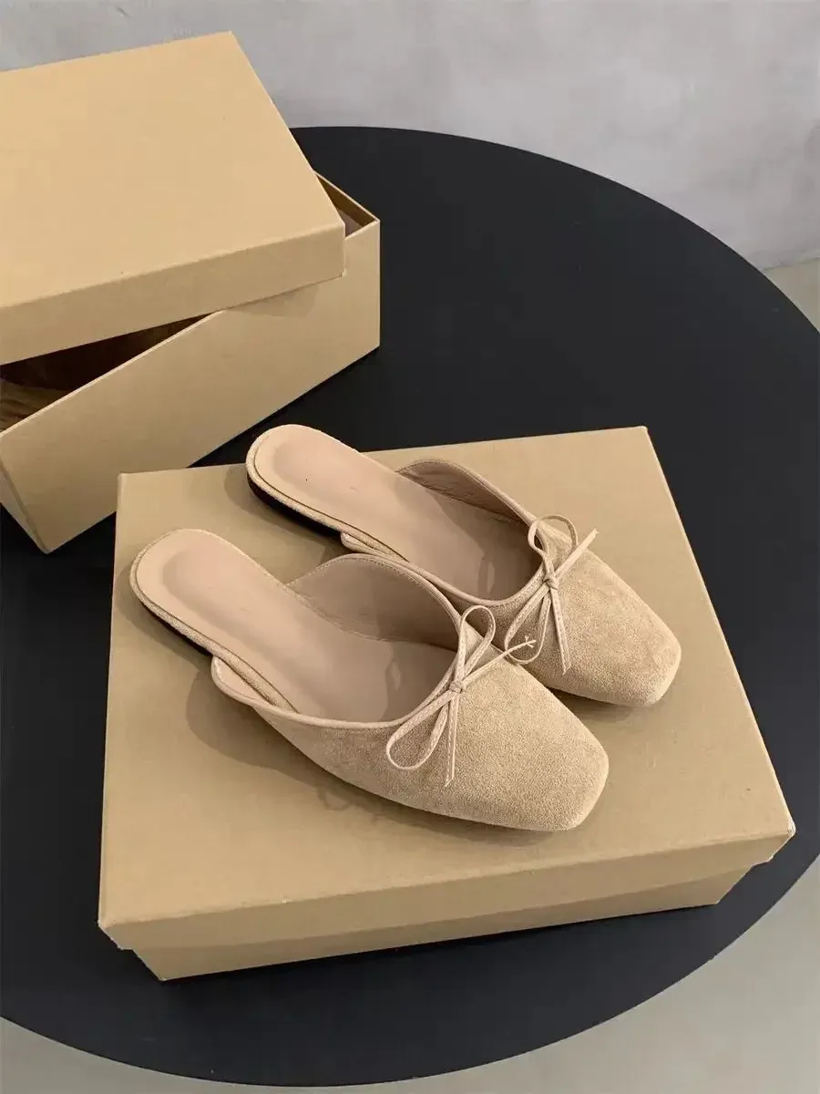 Women's Butterfly Knot Flat Sandals Comfortable Slip On Shoes_voghion.com