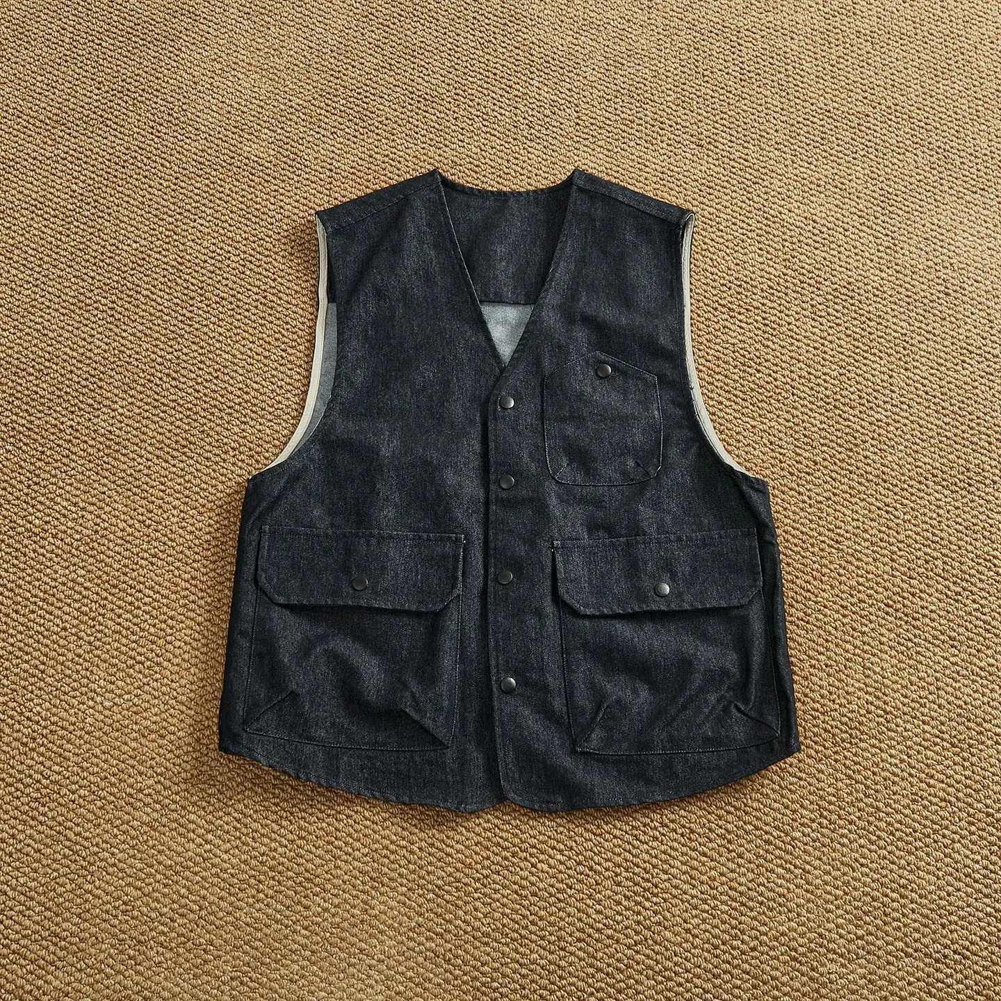 American Vintage Plus Size Denim Workwear Vest For... From Qida04 