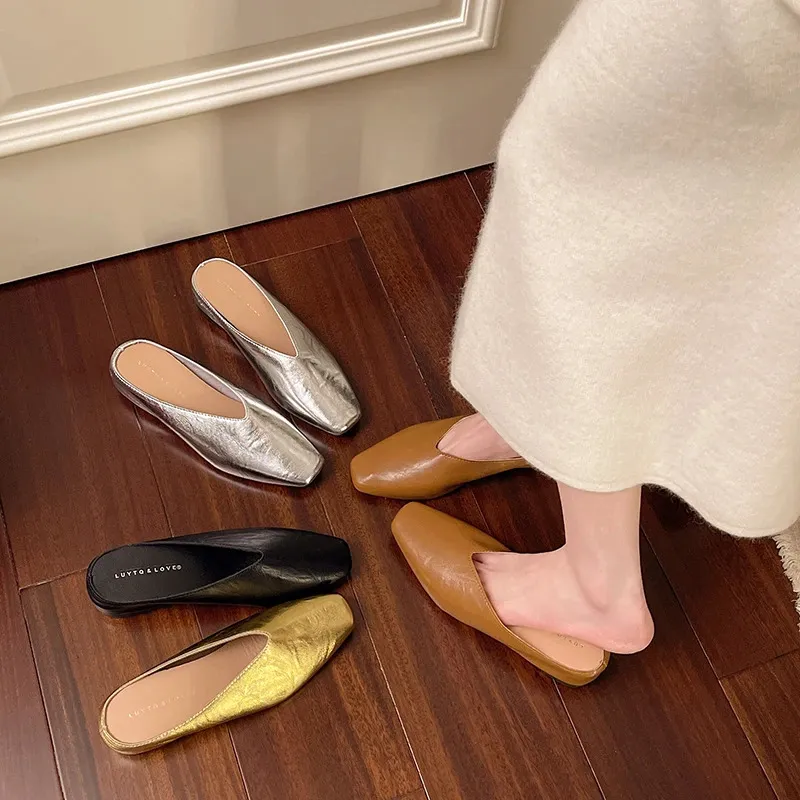 Versatile Women's Sandals Open Toe Backless Summer Footwear_voghion.com