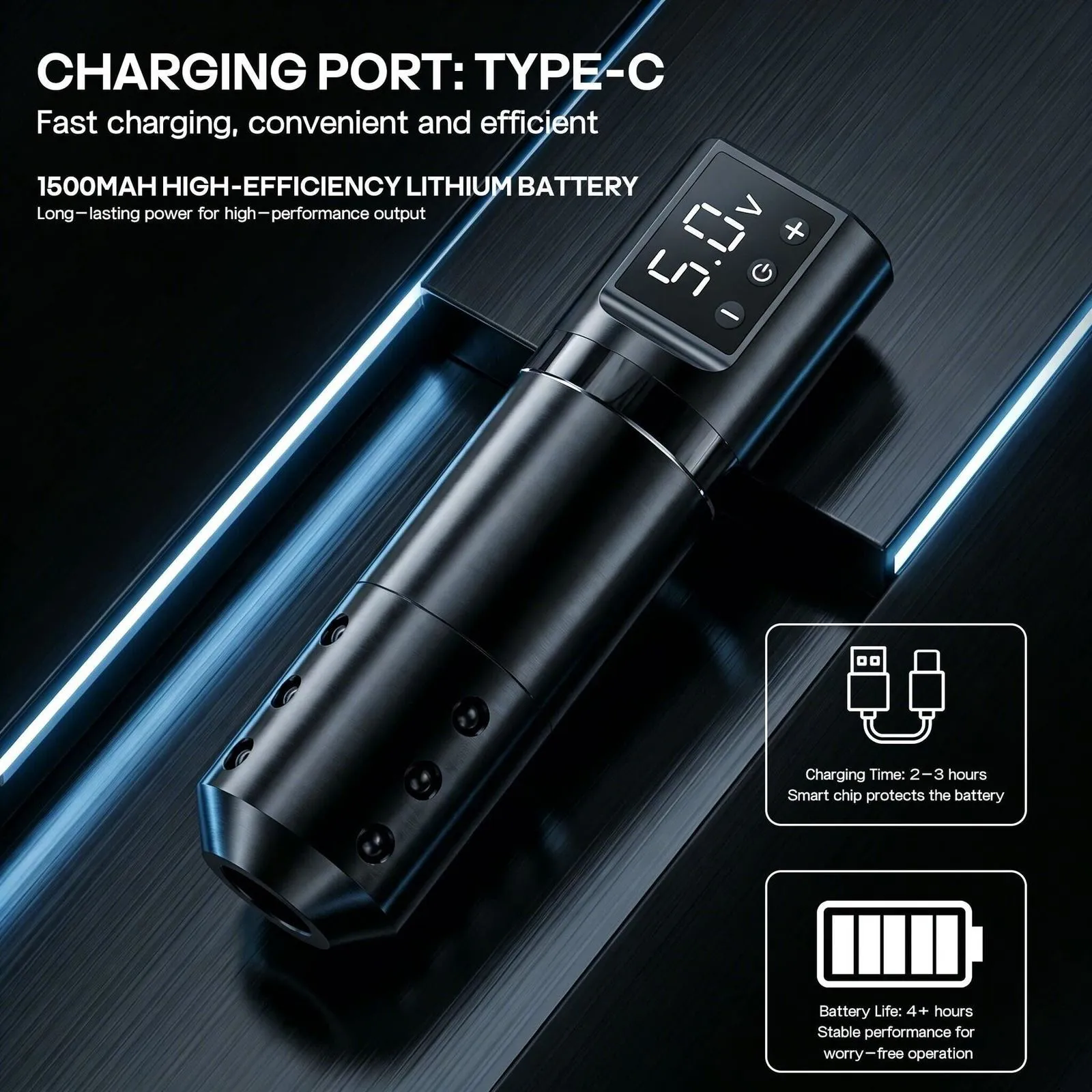 POSEIDON TU25 2 Wireless Rotary Tattoo Machine Kit  From