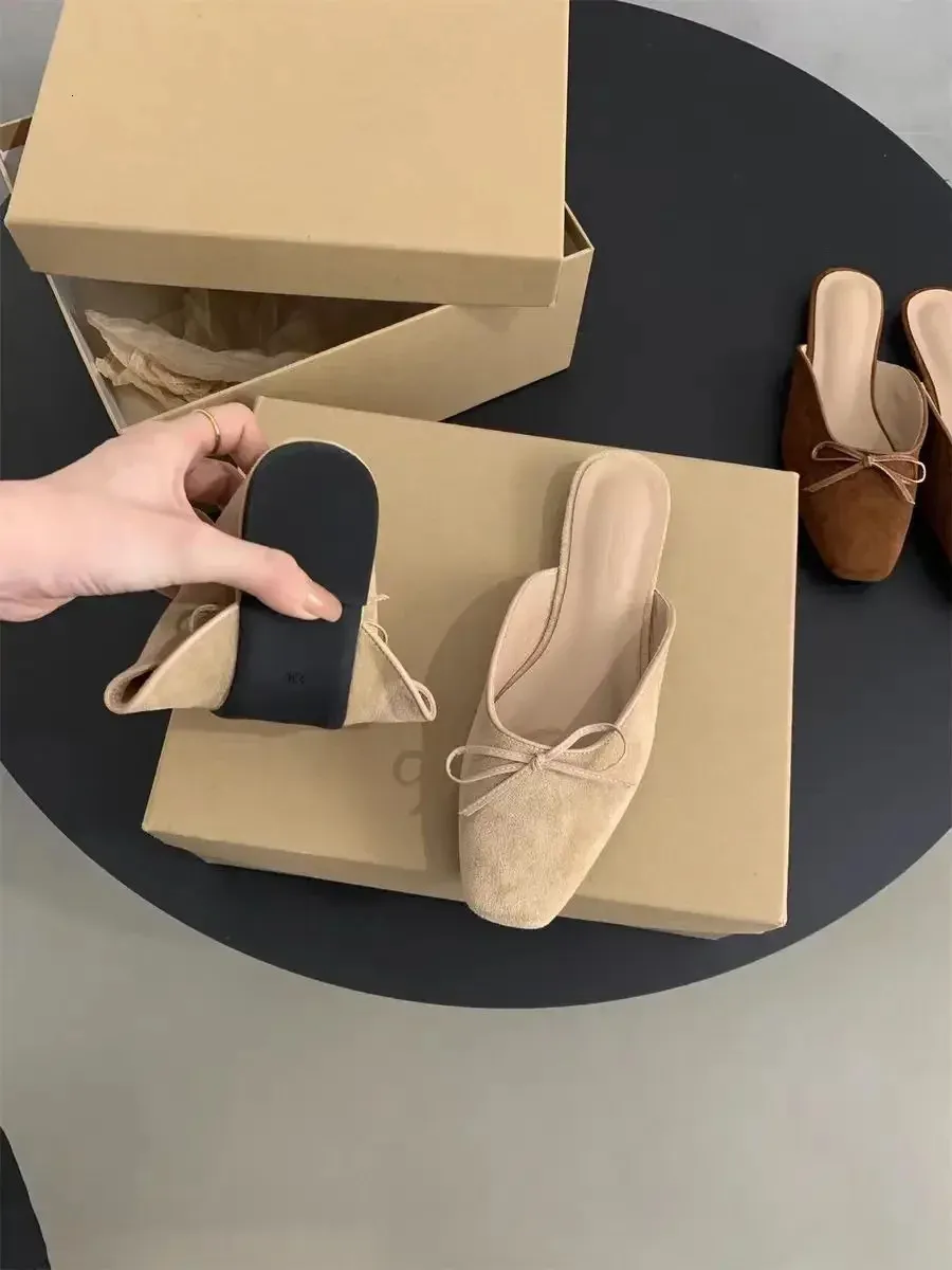 Women's Butterfly Knot Flat Sandals Comfortable Slip On Shoes_voghion.com