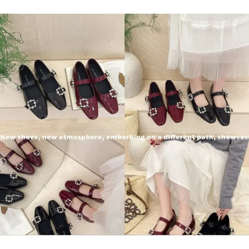 Ballerine comode da donna con strass e fibbia in metallo_voghion.com