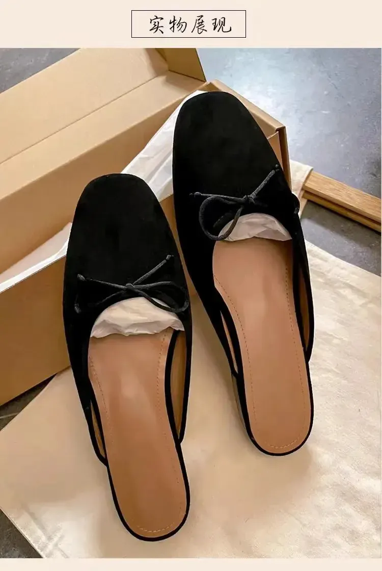 Women's Butterfly Knot Flat Sandals Comfortable Slip On Shoes_voghion.com